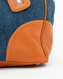 PRADA x Blue, Orange Denim Tote Bag