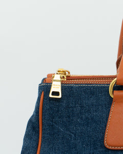 PRADA x Blue, Orange Denim Tote Bag