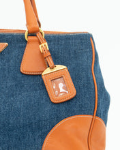 Load image into Gallery viewer, PRADA x Blue, Orange Denim Tote Bag