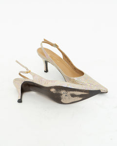 Vintage x Irridescent Snakeskin Slingbacks (6, 6.5)