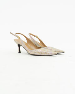 Vintage x Irridescent Snakeskin Slingbacks (6, 6.5)