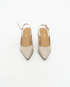 Vintage x Irridescent Snakeskin Slingbacks (6, 6.5)