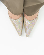 Load image into Gallery viewer, Vintage x Irridescent Snakeskin Slingbacks (6, 6.5)