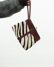 Load image into Gallery viewer, Vintage x Zebra Pony Hair Leather Clutch