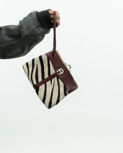 Load image into Gallery viewer, Vintage x Zebra Pony Hair Leather Clutch