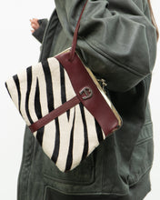 Load image into Gallery viewer, Vintage x Zebra Pony Hair Leather Clutch