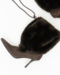 Vintage x ZIGI NEW YORK Brown Furry Heels (6.5, 7)