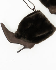 Vintage x ZIGI NEW YORK Brown Furry Heels (6.5, 7)