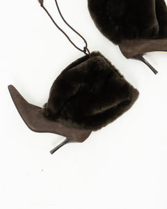 Vintage x ZIGI NEW YORK Brown Furry Heels (6.5, 7)