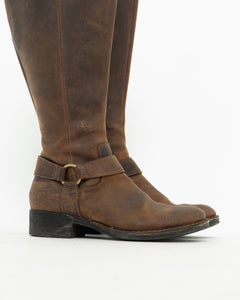 Vintage x Tall Brown Leather Boots (8-8.5W)