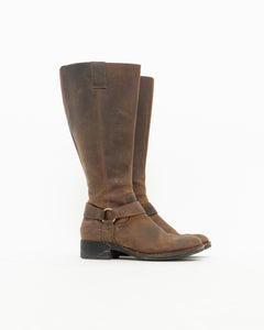 Vintage x Tall Brown Leather Boots (8-8.5W)