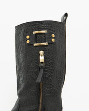 Load image into Gallery viewer, TORY BURCH x Black Pebble Leather Biker Boots (7-7.5)