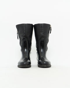 STUART WEITZMAN x Black Zip Up Boots (6, 6.5)