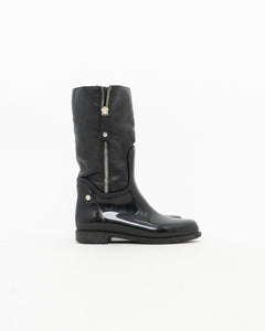 STUART WEITZMAN x Black Zip Up Boots (6, 6.5)