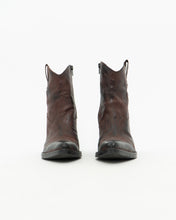 Load image into Gallery viewer, EMANUELE CRASTO x Distressed Purple Leather Western Boots (10)