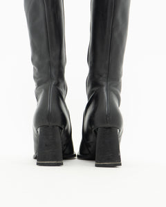 Vintage x Tall Black Leather Boots (8)