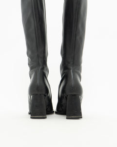 Vintage x Tall Black Leather Boots (8)