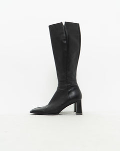 Vintage x Tall Black Leather Boots (8)