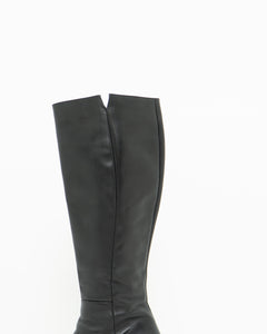 Vintage x Tall Black Leather Boots (8)