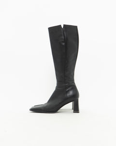 Vintage x Tall Black Leather Boots (8)