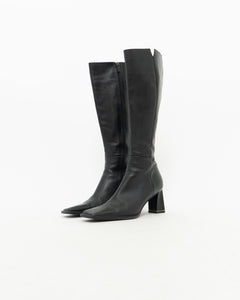 Vintage x Tall Black Leather Boots (8)