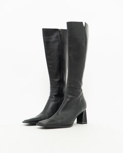 Vintage x Tall Black Leather Boots (8)