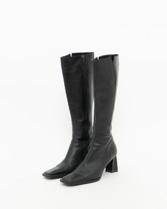 Vintage x Tall Black Leather Boots (8)