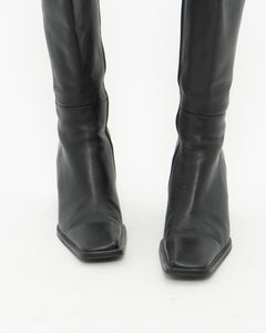 Vintage x Tall Black Leather Boots (8)