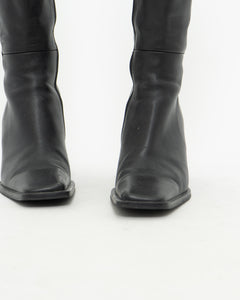 Vintage x Tall Black Leather Boots (8)