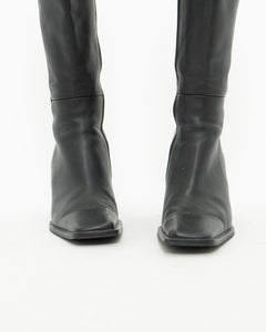 Vintage x Tall Black Leather Boots (8)