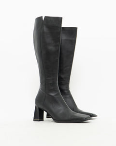 Vintage x Tall Black Leather Boots (8)