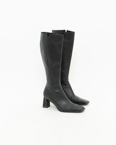 Vintage x Tall Black Leather Boots (8)