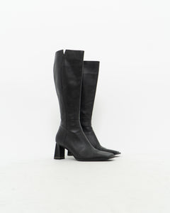 Vintage x Tall Black Leather Boots (8)