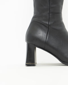 Vintage x Tall Black Leather Boots (8)