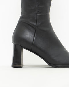 Vintage x Tall Black Leather Boots (8)