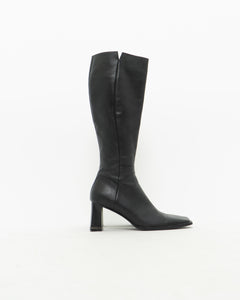 Vintage x Tall Black Leather Boots (8)