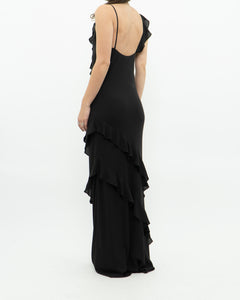 PARK & FIFTH x Black Ruffle Dress (XXS, XS)