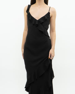 PARK & FIFTH x Black Ruffle Dress (XXS, XS)