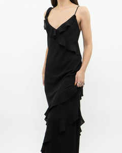 PARK & FIFTH x Black Ruffle Dress (XXS, XS)