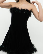 Load image into Gallery viewer, Vintage x Fur Trimmed Tube Dress (M)