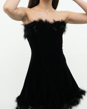 Load image into Gallery viewer, Vintage x Fur Trimmed Tube Dress (M)