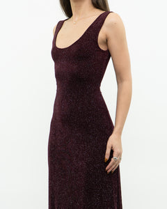 Vintage x Burgundy Glitter Bodycon Dress (S)