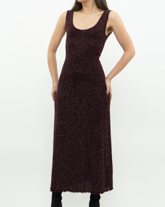 Vintage x Burgundy Glitter Bodycon Dress (S)