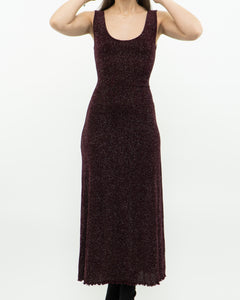 Vintage x Burgundy Glitter Bodycon Dress (S)