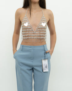 NATASHA x Metallic Rhinestone Bra Top (S-L)