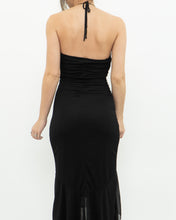 Load image into Gallery viewer, Vintage x Black Rhinestone Halter Dress (XS, S)