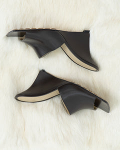 BOTTEGA VENETA x Brown Wedge Butter Leather Heels (39.5)