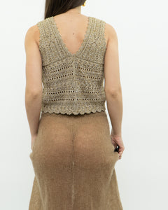 Modern x Heather Gold Knit Vest (S)