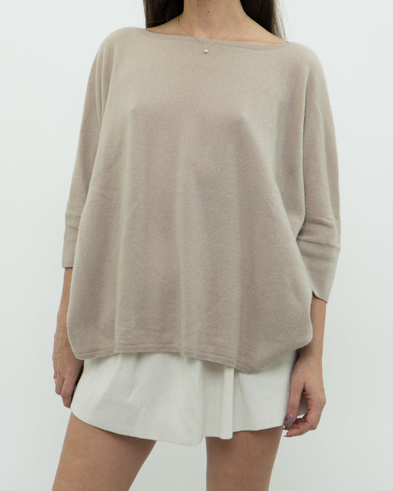 VINCE x Fine Knit Beige Cashmere Top (XS-L)