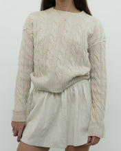 Load image into Gallery viewer, BABATON x Cream Cable Knit Merino Wool Cropped Sweater (XXS-S)